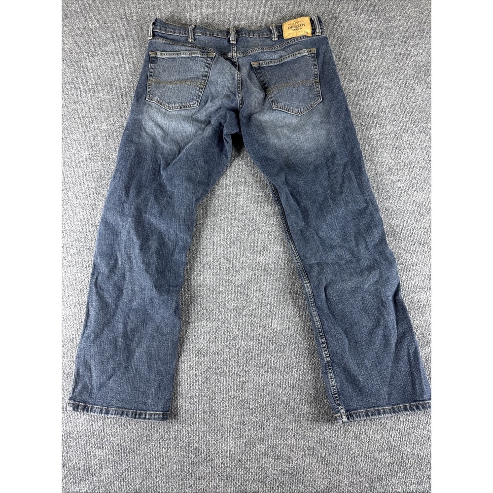 Men's Denizen from Levi's 218 Straight Distressed Blue Denim Jeans 38x 30 - Picture 10 of 13
